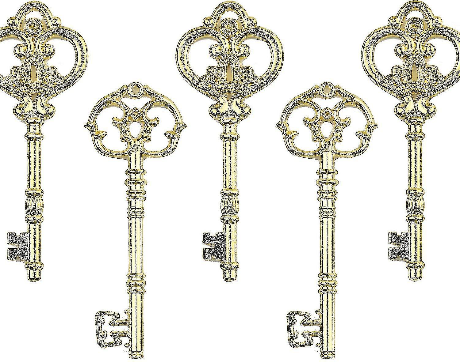 Set misto di 20 chiavi scheletro extra large in bronzo antico - Set di 20 chiavi (2 stili) - 3 tasti 1/4 "