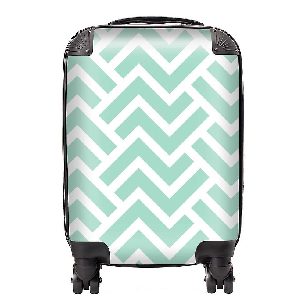 Green Geometric Pattern Suitcase
