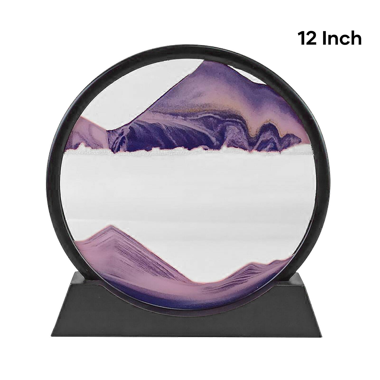 Moving Sand Art Picture Round Glass 3D Natural Landscape Flowing Sand Frame Hourglasses Decor For Home