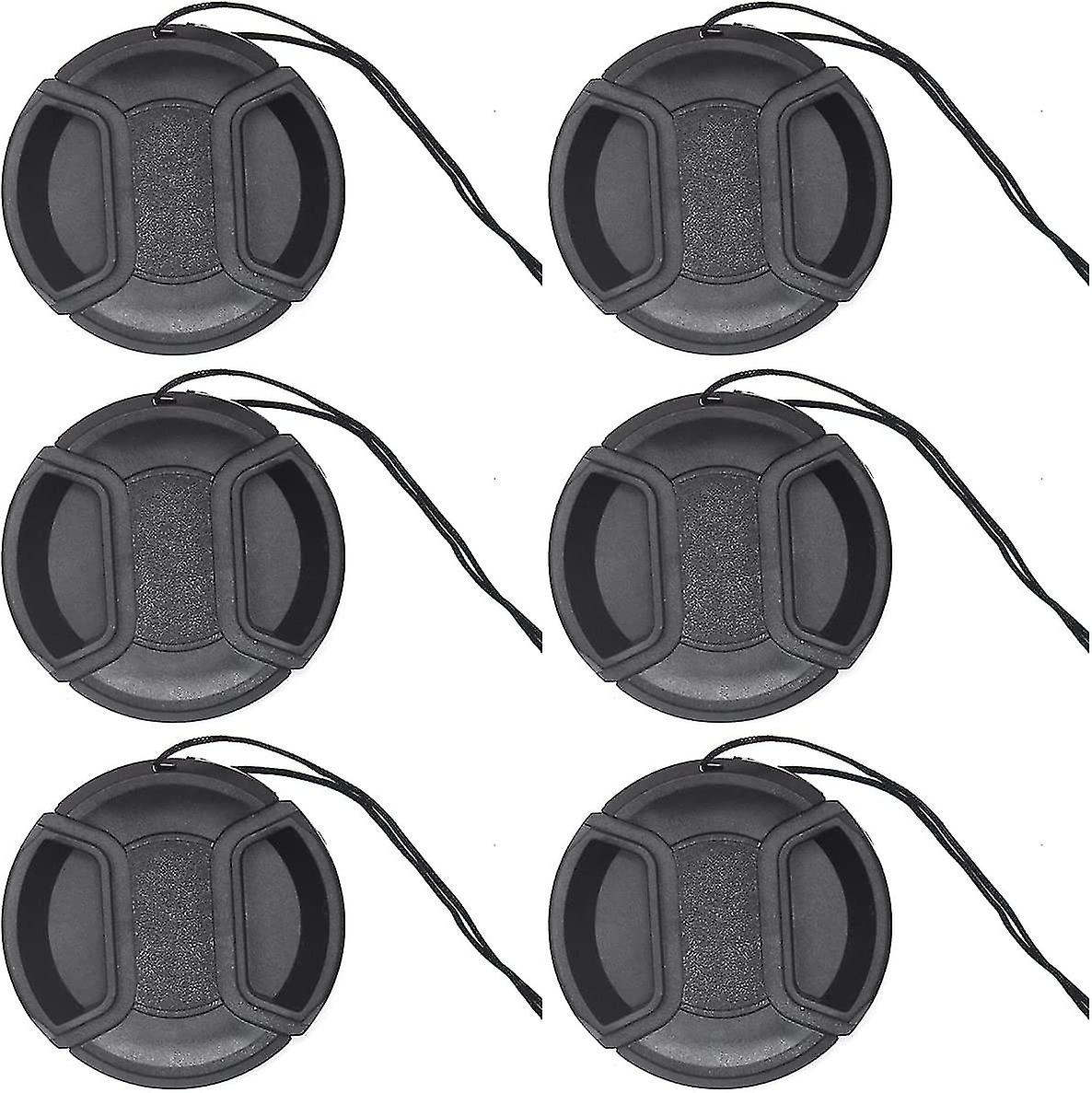Lens Cap, Snap-on Front Camera Lens Cover Elastic Lens Cap Keeper Lens Cover Cap Compatible Lens For Most Replaces Dslr Camera Lens(6pcs, Black)