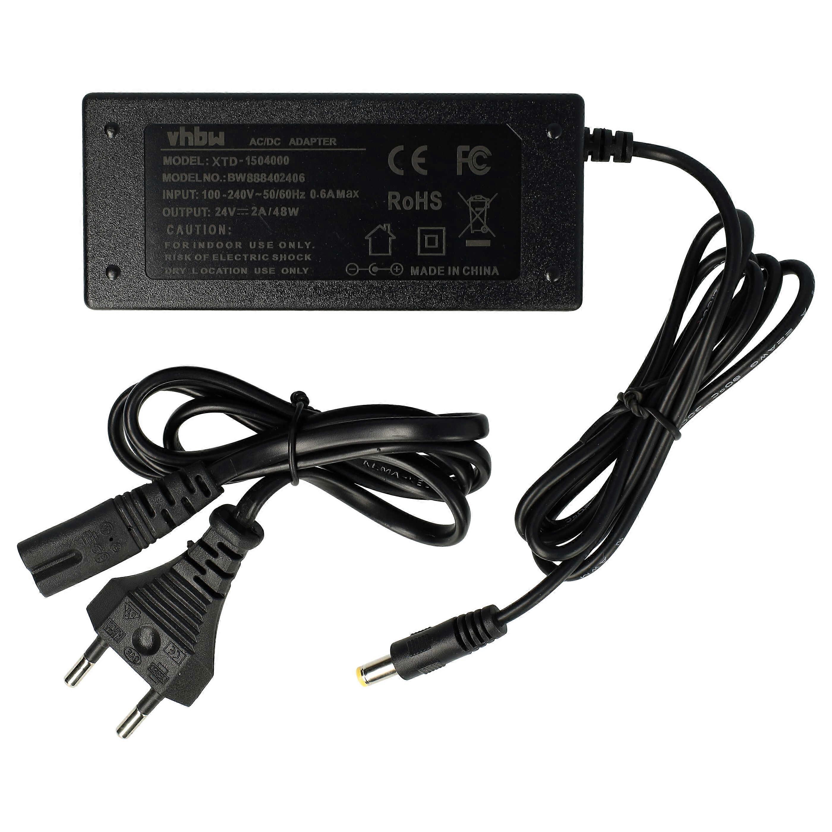 vhbw Universal Netzteil für Elektrogeräte - AC/DC Netzadapter, 200 cm, 5,5 x 2,5 mm, 24 V