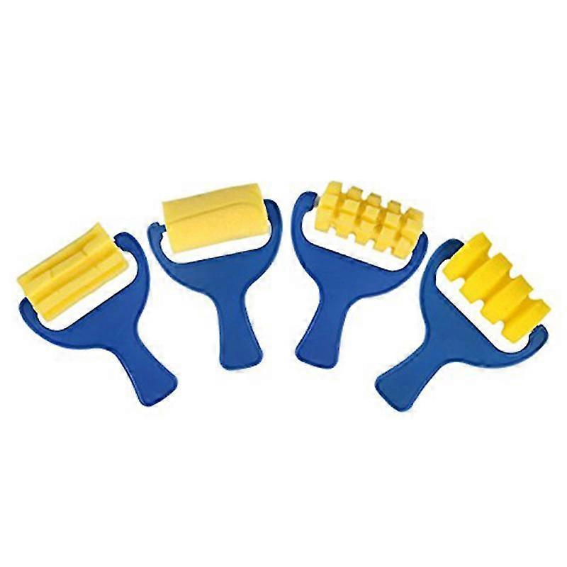 Σετ 4τμχ Σφουγγάρι Χρώμα Roller Brush DIY Παιδιά Ζωγραφική Βούρτσες Kid Art Craft Ζωγραφική Tool-Good