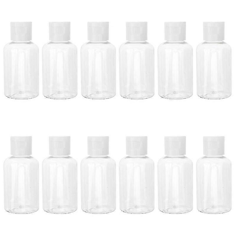 12pcs container bottle, 50ml Empty Plastic Sample Bottle With Lid For Emollient Water Shower Gel Emulsion