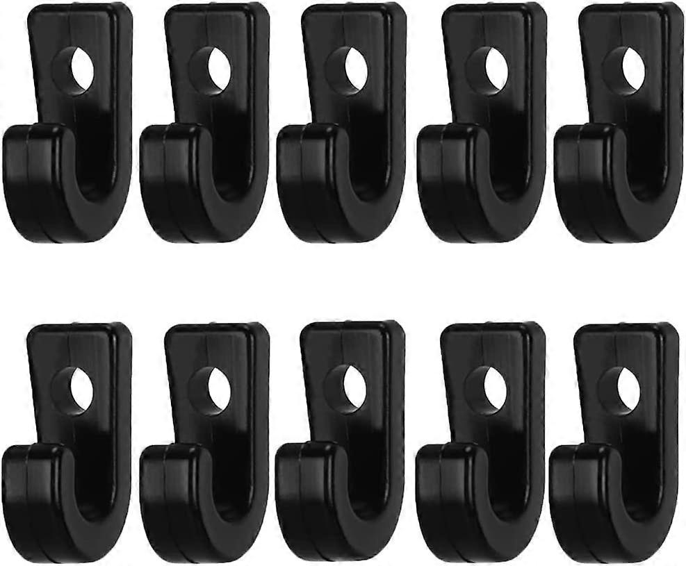 Kayak J Hooks, 10PCS Black Nylon Lashing Hook Bungee Cord Hooks for Boat Kayak Canoe Rowing Boats Bungee