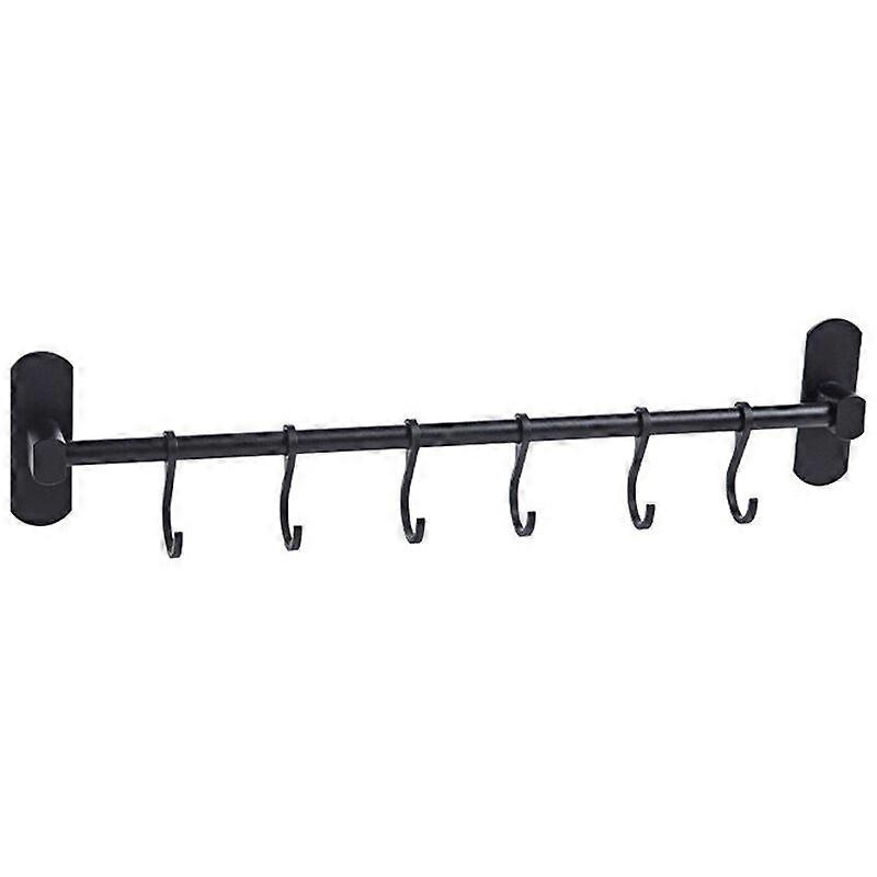 Adhesive Hook Hook Bar Kitchen Helper Hanger Bar 6 Hooks No Drilling
