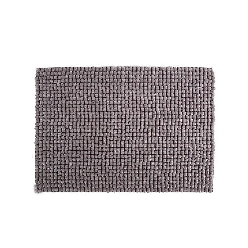 Extra Absorbent Bath Mat Machine Washable Chenille Microfiber Shower Outlet Mat (40  60cm, Light Gray)