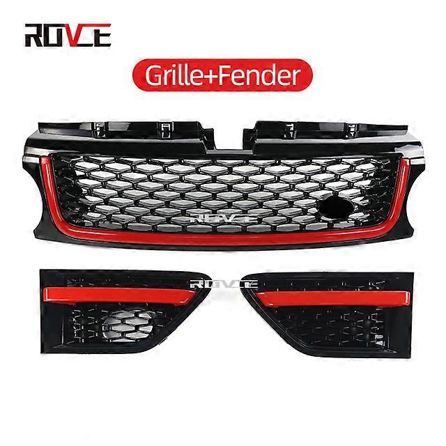 Pour Land Rover Range Rover Sport 2010-2013 L320 Voiture Pare-chocs Avant Grille 3pcs ABS Évent Latéral Couverture Grilles Accessoires Automobiles