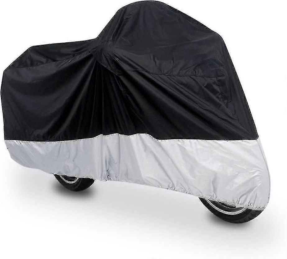 190t Rain Dust Protector Scooter Black+silver Motorcycle Cover 190*85*115 Cm