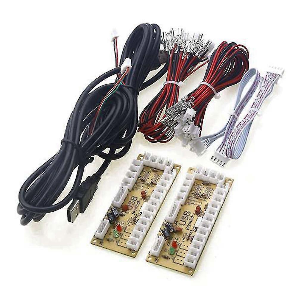 2X Zero Delay Arcade DIY Kit USB Encoder PC to Joystick for 5pin Joystick & 2.8mm Button