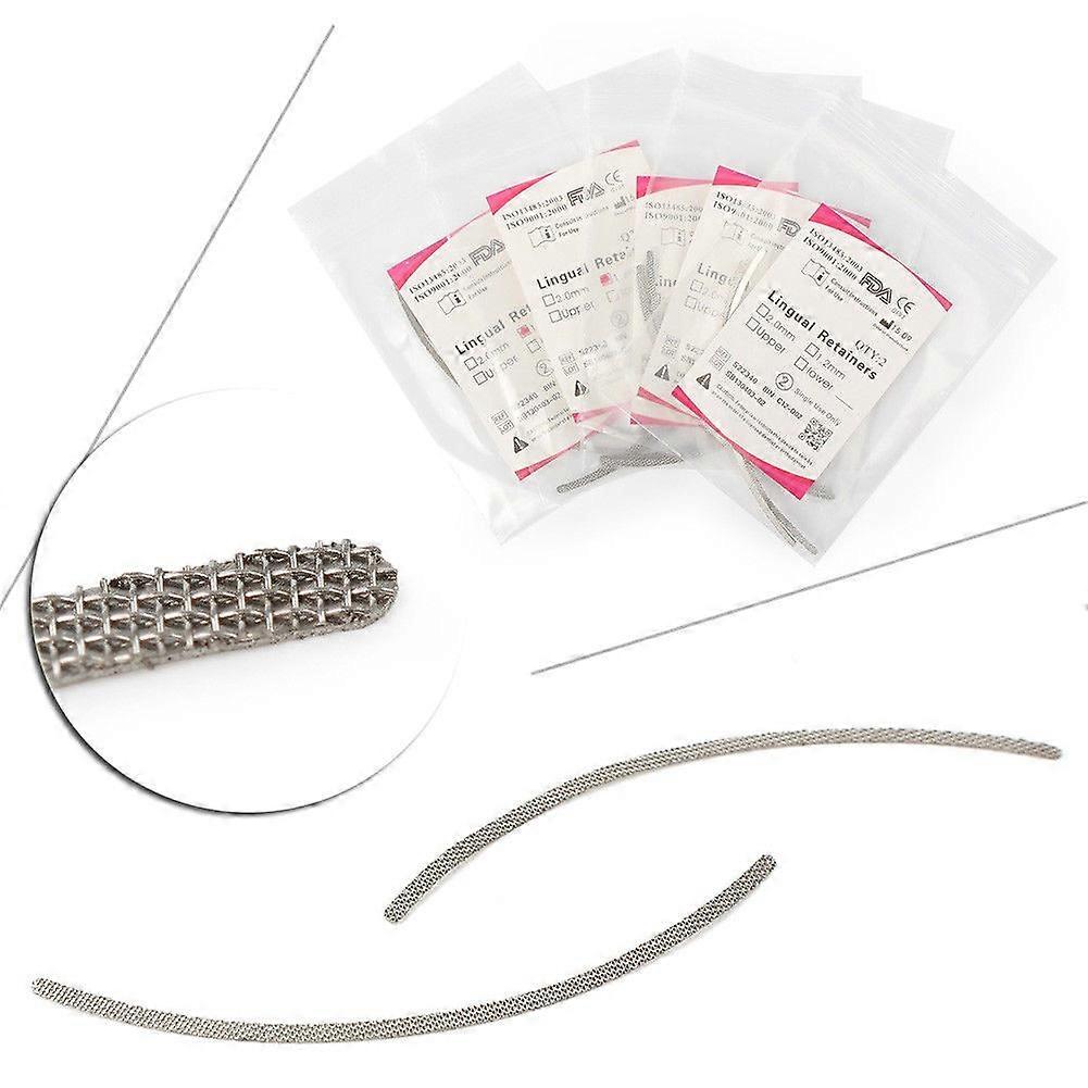 5 Packs 10 Pcs Dental Orthodontic Universal Lingual Retainers Mesh Base 1.2mm/2.0mm