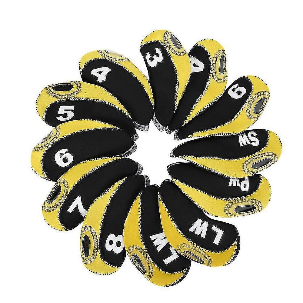 12pcs/set Golf Club Iron Head Cover Protector Neoprene Golf Protective-headcover