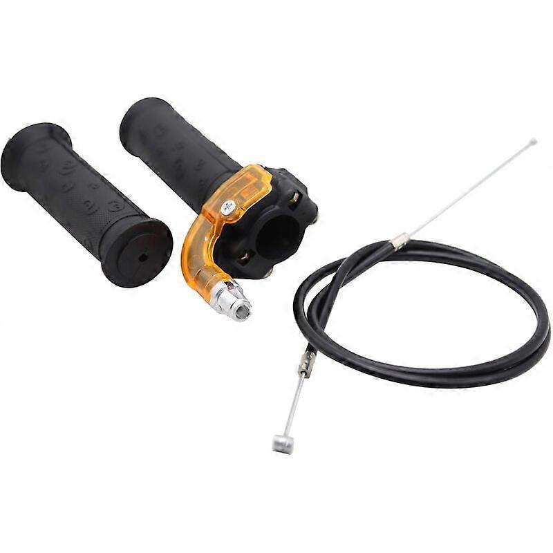 Twist Throttle Grip, 7/8" 22mm Twist Throttle Accelerator Handle Grips with Throttle Twist Cable, Restrictable Twist Throttle 3 Stage Grip Cable Set F