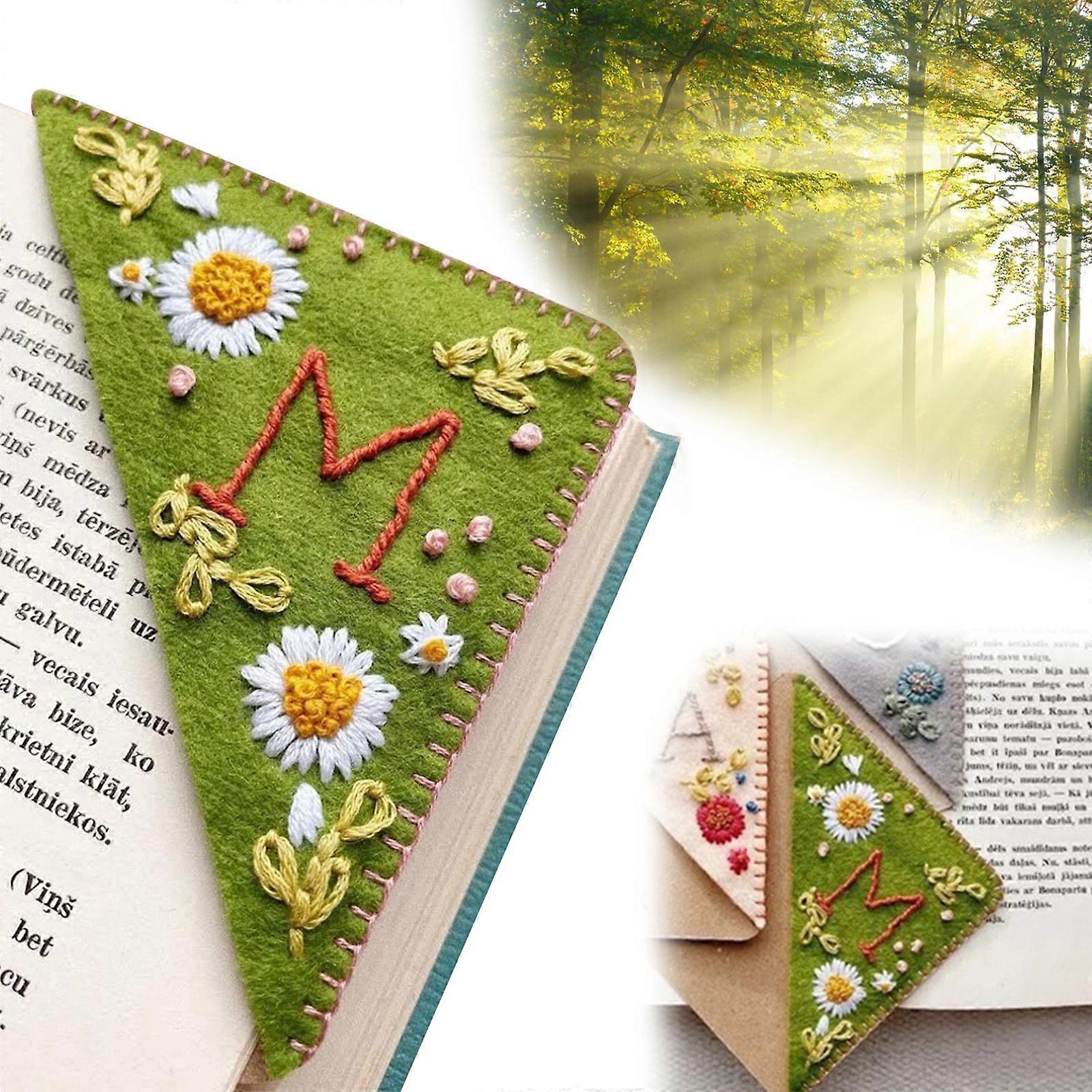 Embroidery Bookmark Personalized Embroidered Fabric Corner Bookmarks