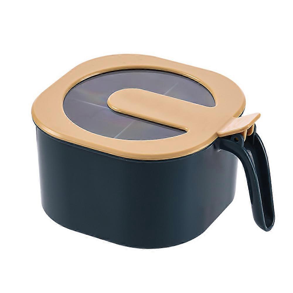 Kruidendoos 4 compartimenten kruidenpot met deksel en lepel, transparant deksel, keukenkruiden