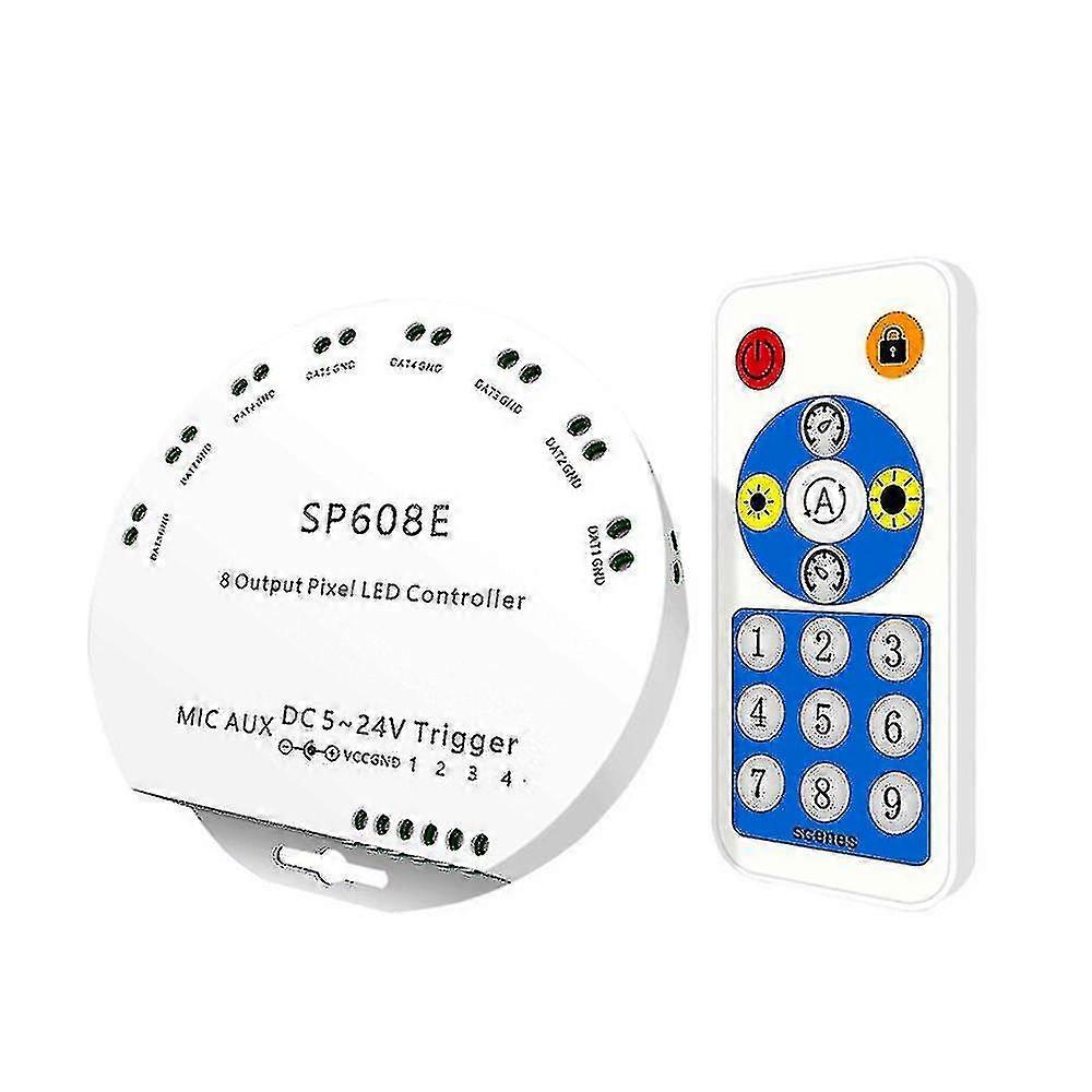 Sp608e Dc5v-24v Ws2812b Bluetooth App Music Controller With Remote 8 Ch Sp602e 4 Ch Ws2811 Ws2815 L