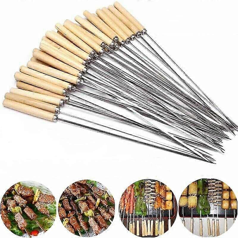 50 stk. grillgafler i rustfrit stål, flade grillgafler, køkkengrillspyd, værktøj