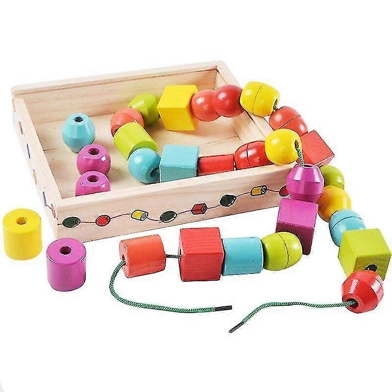 Push Pull Toys Kids Geometric Shape Wooden Blocks Threading Beads Sorting Stacking Toys Christmas Gift|blocks