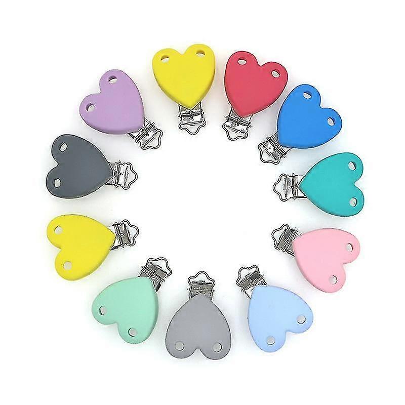 pacifier clip heart hole teeth silicone teether(mixed 20pcs