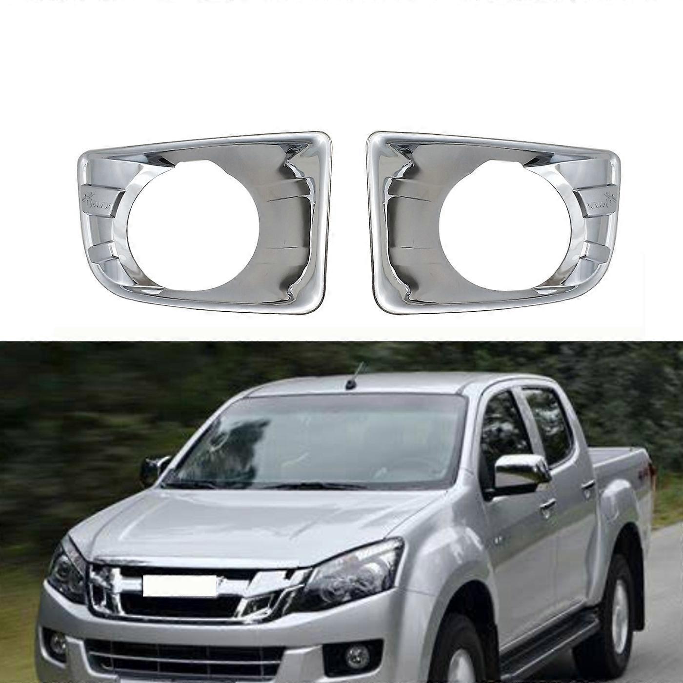 S For Isuzu 2012Dmax Fog Lamp Cover Car Modified Exterior Trim Dmax Electroplated Fog Lamp Frame