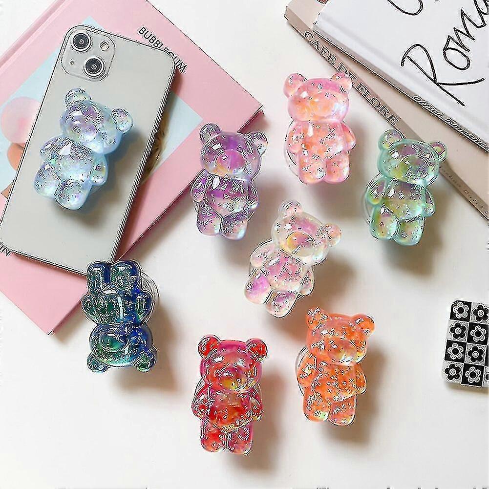Aurora Laser Bear Cell Phone Holder Grip Tok Bracket For Iphone Fold Griptok Foldable Car Folding Mobile Socket Stand