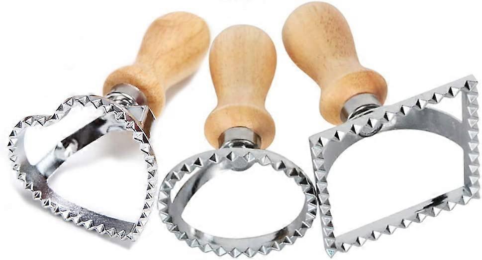 3 pieces Ravioli cuttersfor the production of ravioli dumplings and cookies, square rounded