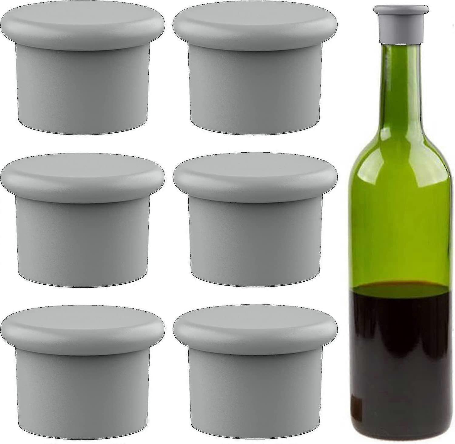 6pcs Silicone Wine Stoppers - Seals On Bottles,reusable Beer Caps