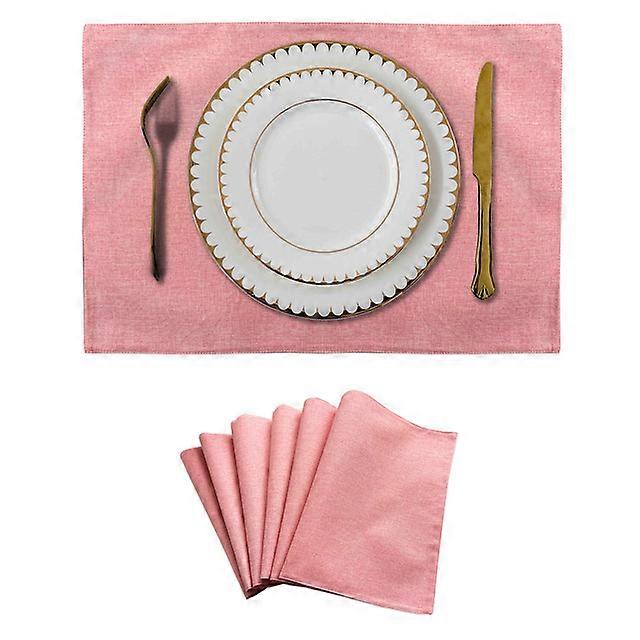 4 Pack Heat Resistant Dining Table Place Mats Plate Mat Cloth Placemats Kitchen Table Mats Indoor Outdoor, Light Linen