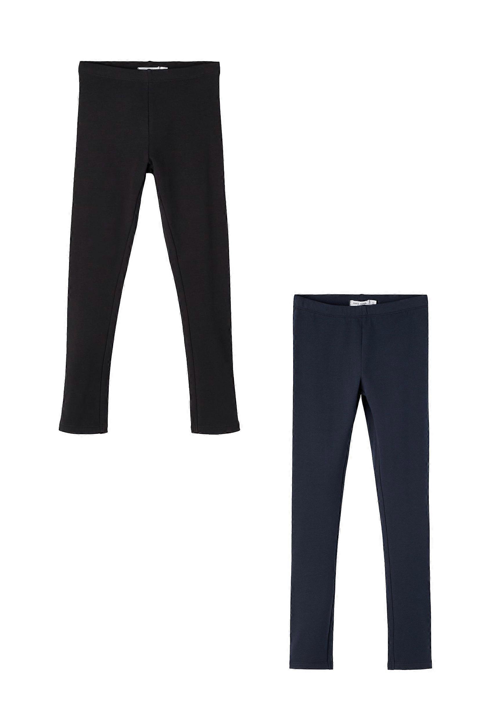 NAME IT Mädchen Leggings 2er-Set Regular Fit weich bequem Basic Design