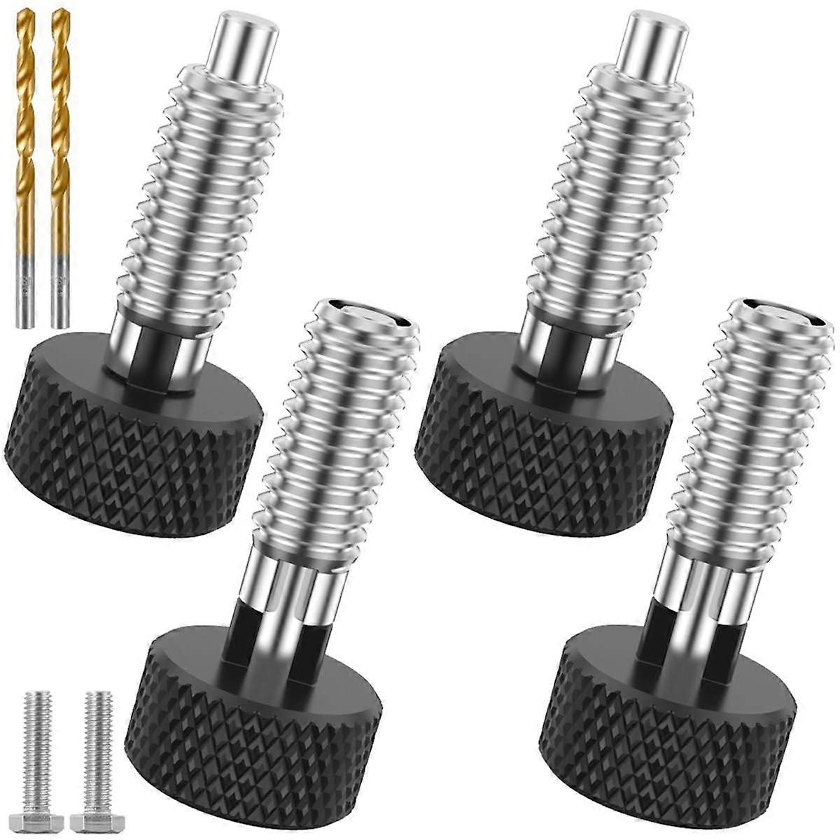 4Pcs Hand Retractable Spring Plunger with Knurled Handle Stainless Steel Lock Out M6 Type Release Pins