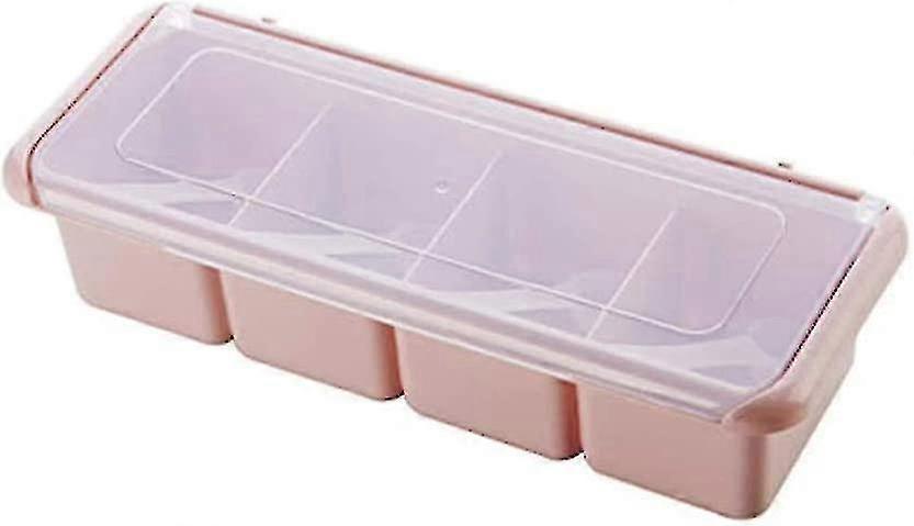Plastic Seasoning Box Set Spice Jars Kitchen Spice Rack Salt Sugar Spice Pepper Condiment Container Kitchen Seasonings Tools (color : Pink)