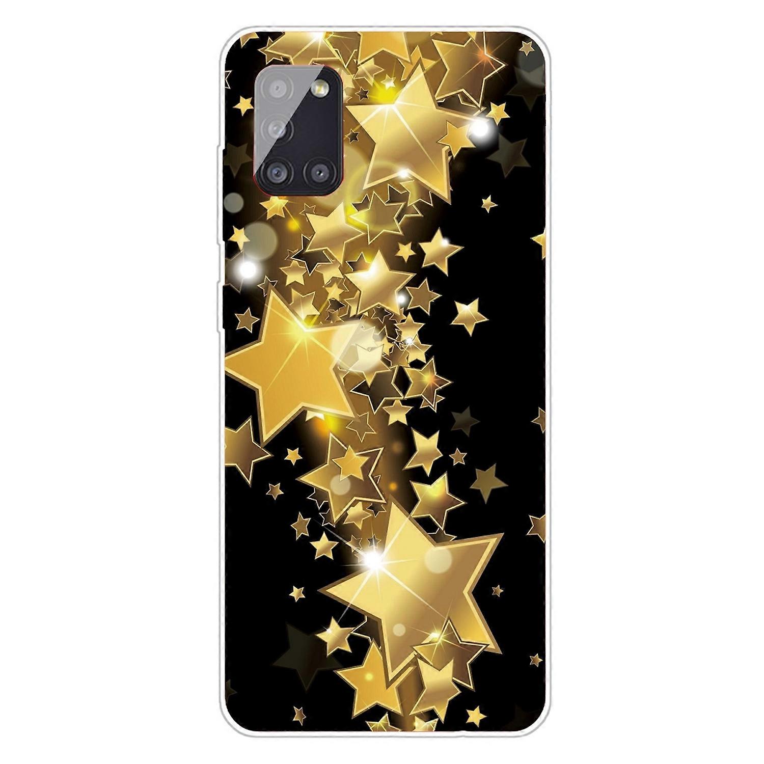 For Samsung Galaxy A41 Silicone Case TPU Motif Gold Star Protective Pattern Bag Case Cover Cases Accessories