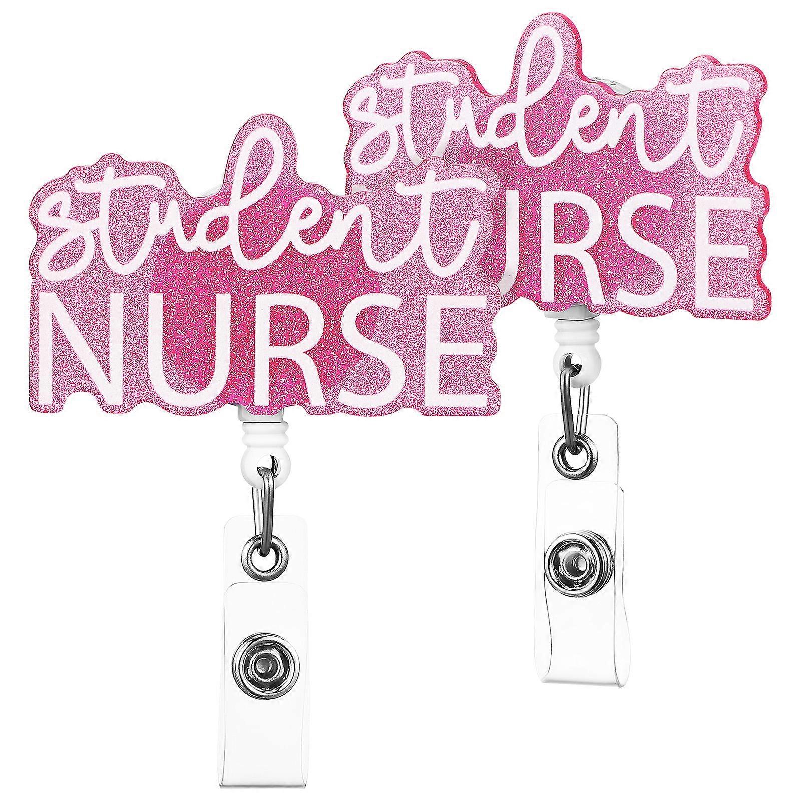 2pcs Badge Retainers Retrattile Badge Reel Accessori per badge infermiere studente