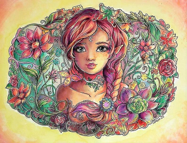 Fantasy Fairy Elf Spring Flowers Diamond Painting Kit Girl Full Round Mosaic Embroidery Cross Stitch Portrait Wall Decor Diamond Art