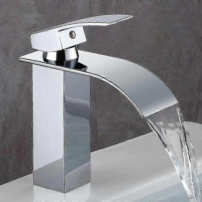 Bathroom Faucet, Modern Design By Cascade Faucet Lavabo, Durable Copper Valve Body Design, Chrome Plated Brass. Hot And Cold Water Available