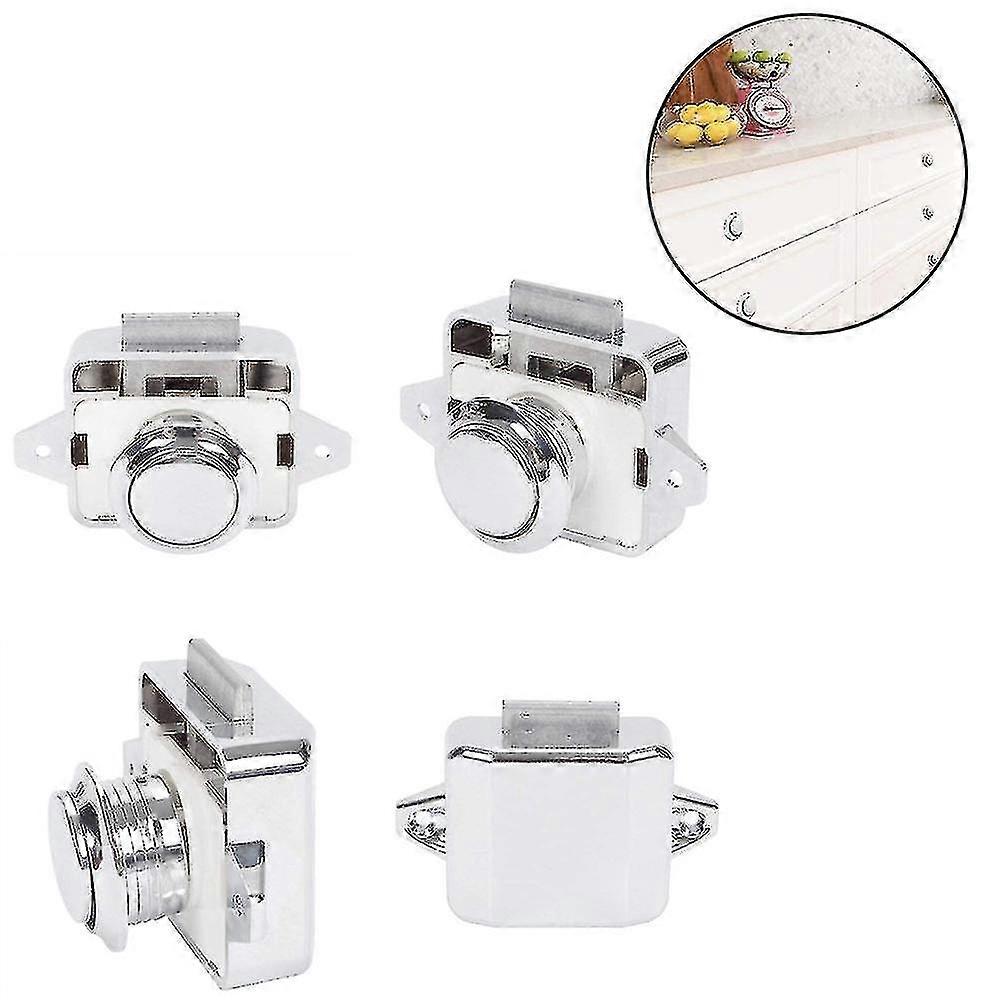 Push Button Latch Push Door Lock Latch Kit 5 Pcs Keyless For Wardrobe