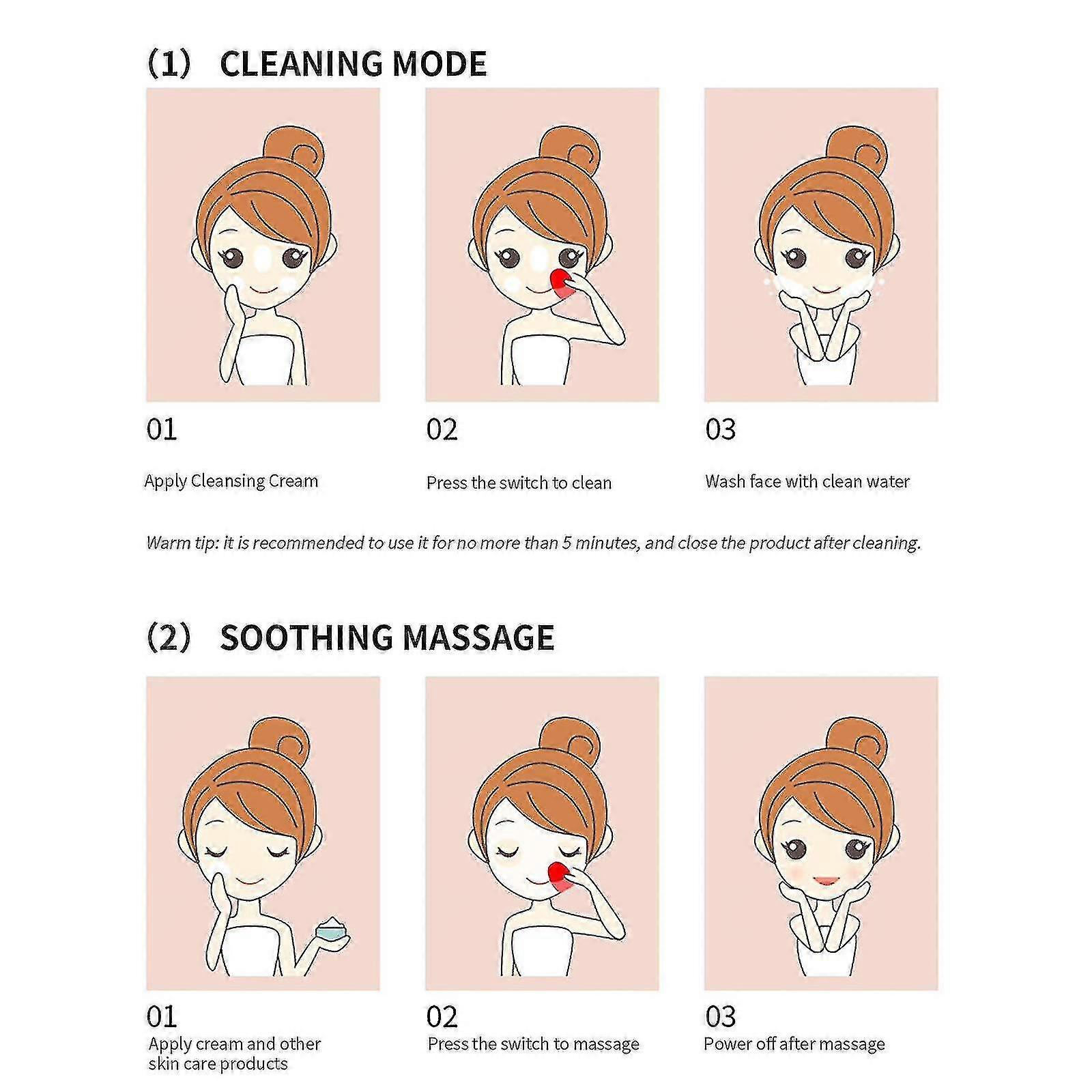 Silikon elektrisk ansiktsvask blå