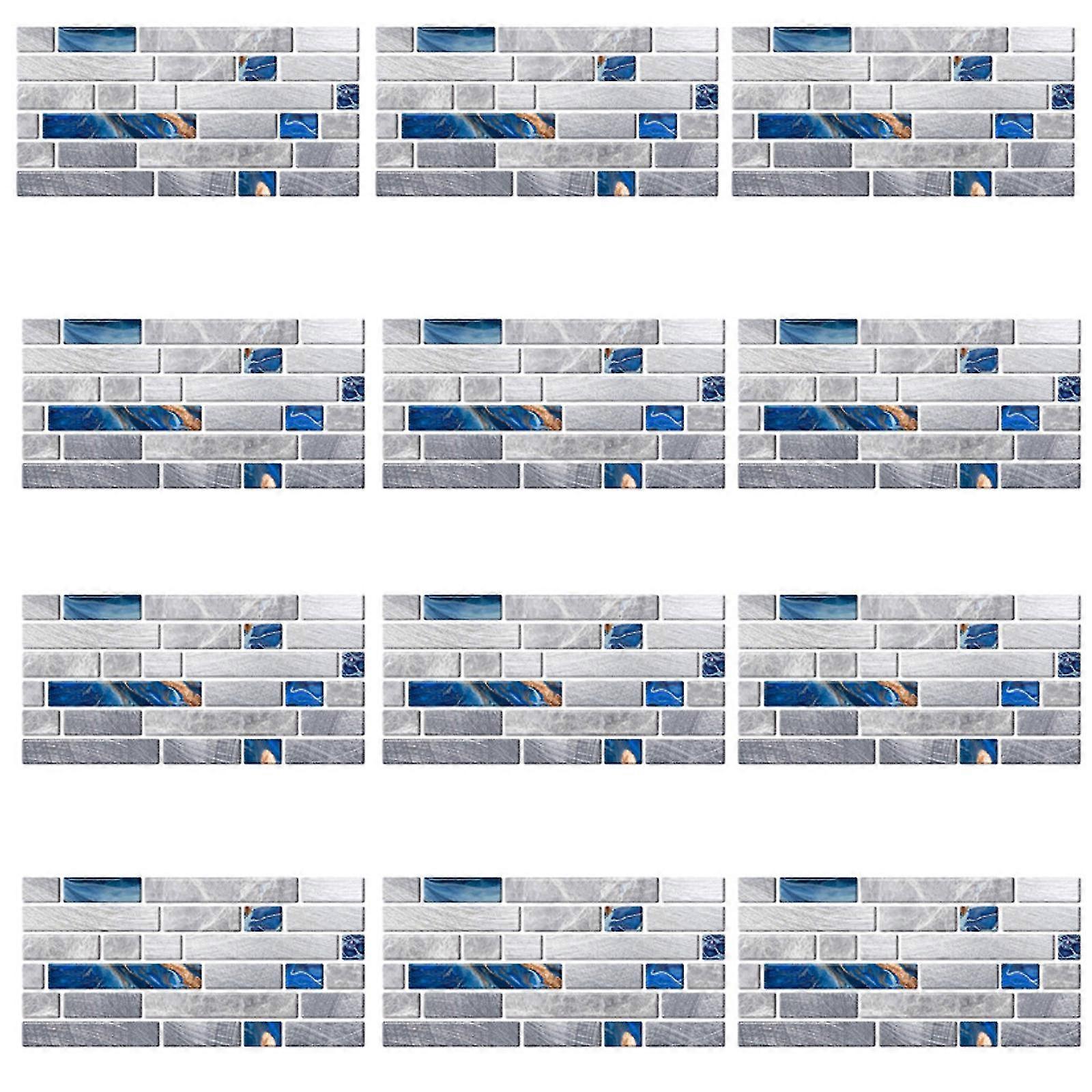 Ceramic Paste Wall Paste Brick Grain Crystal Film Ceramic Tile Paste Sticker12pc