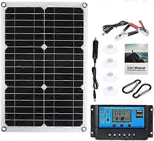 20W Solar Panel Kit with 40A Controller 18V Portable Solar Charging Dew camper van