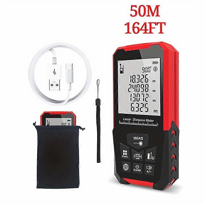 Laser Distance Measurement Tool Digital Tape Measure Rangefinder Bicolor Soft Adhesive With Angle Function 3.15 Inch LCD Screen Measuring Distance 394