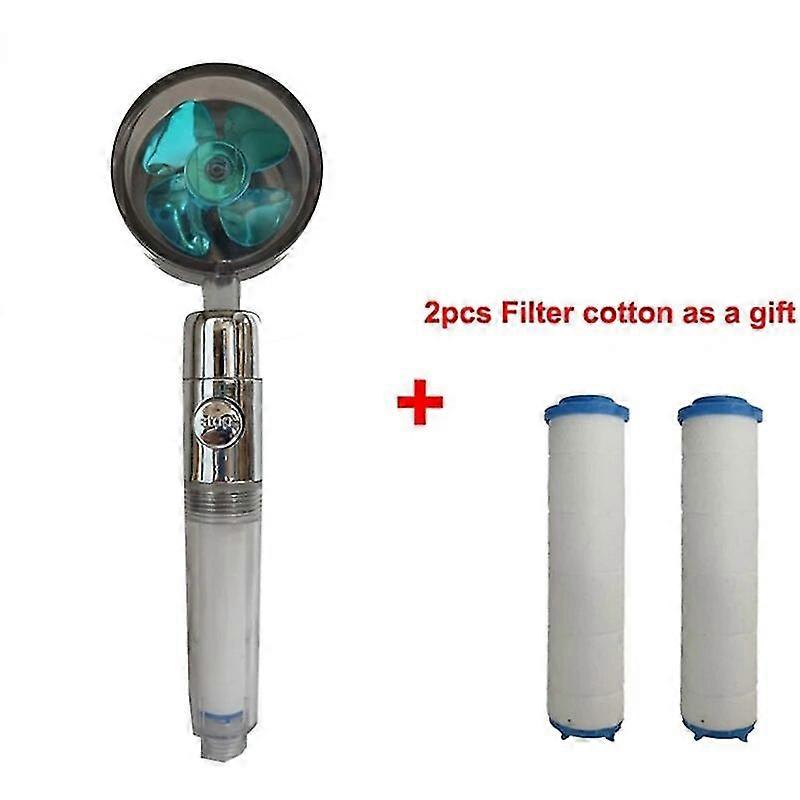 Exquisite 2022 Bathroom Shower Head Pressurized Water Saving Flow 360 Degrees Rotating With Small Fan Spray Nozzle Impurity Filter