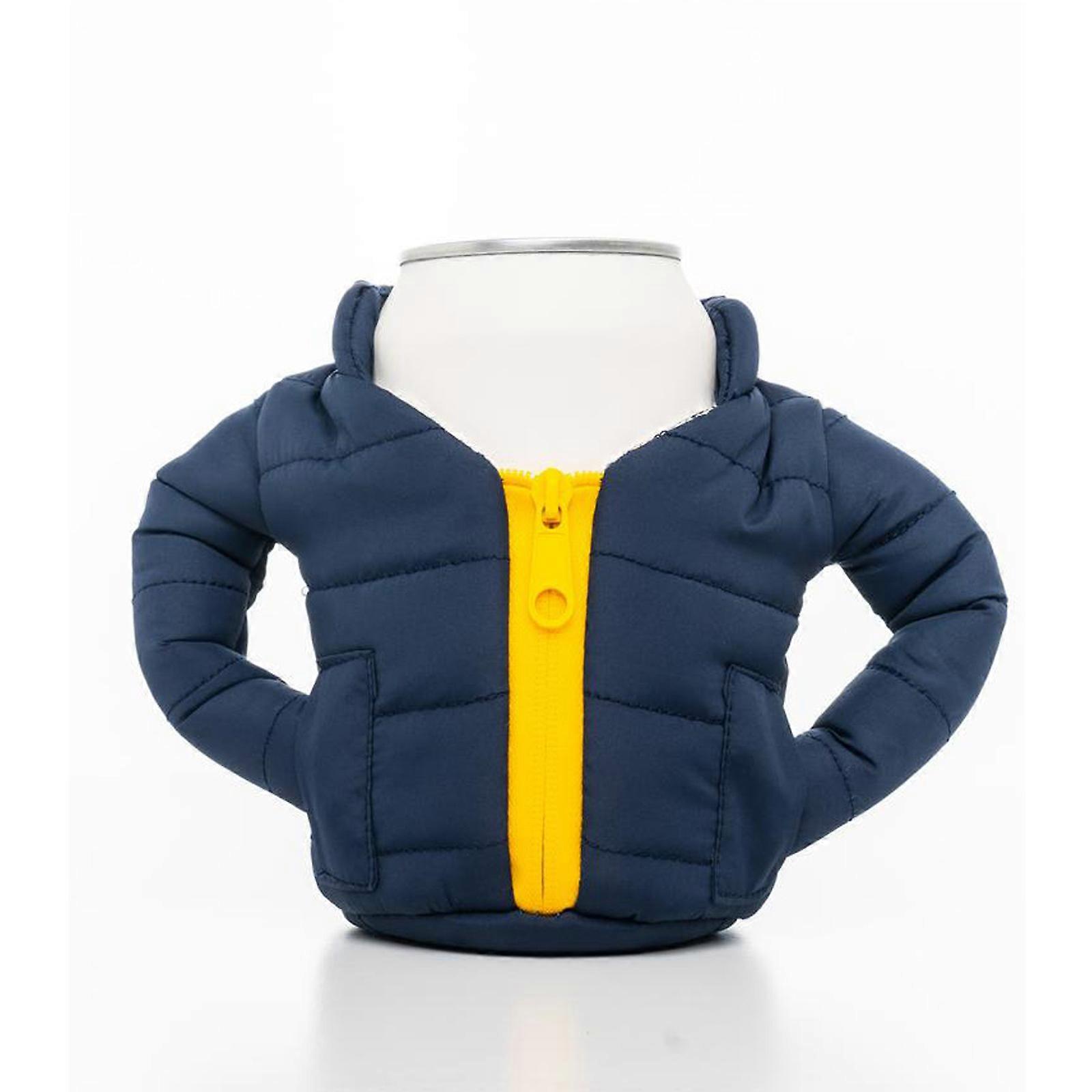 Can cooling jacket, can insulated jacket, creative beer jacket, beer gifts for men and women for beer lovers, blue 14*7.5CM