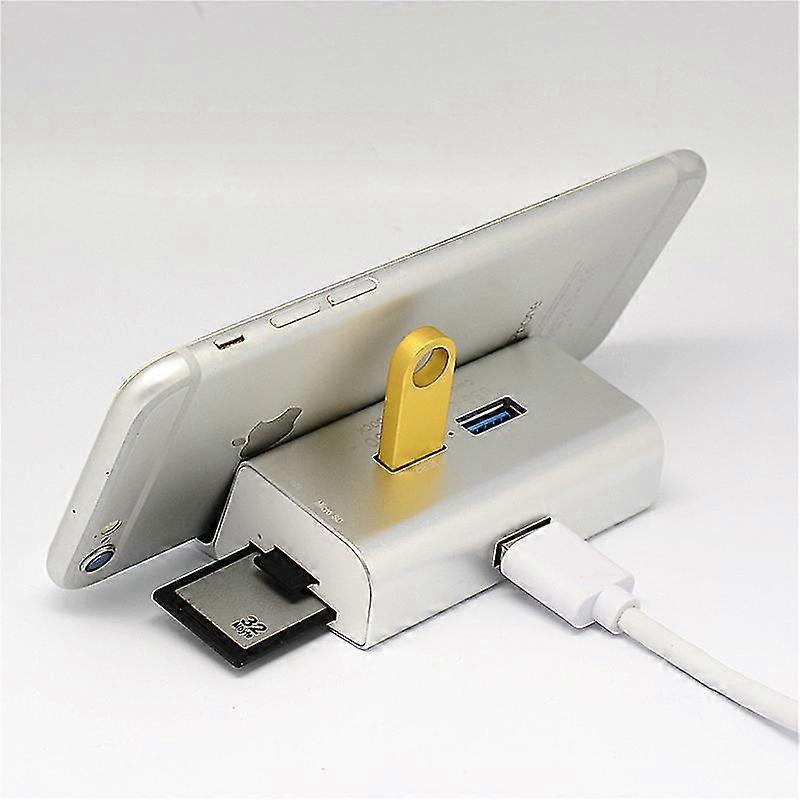 Usb-c Aluminum Alloy Multi-function Card Reader Mobile Phone Holder Type-c Usb3.0