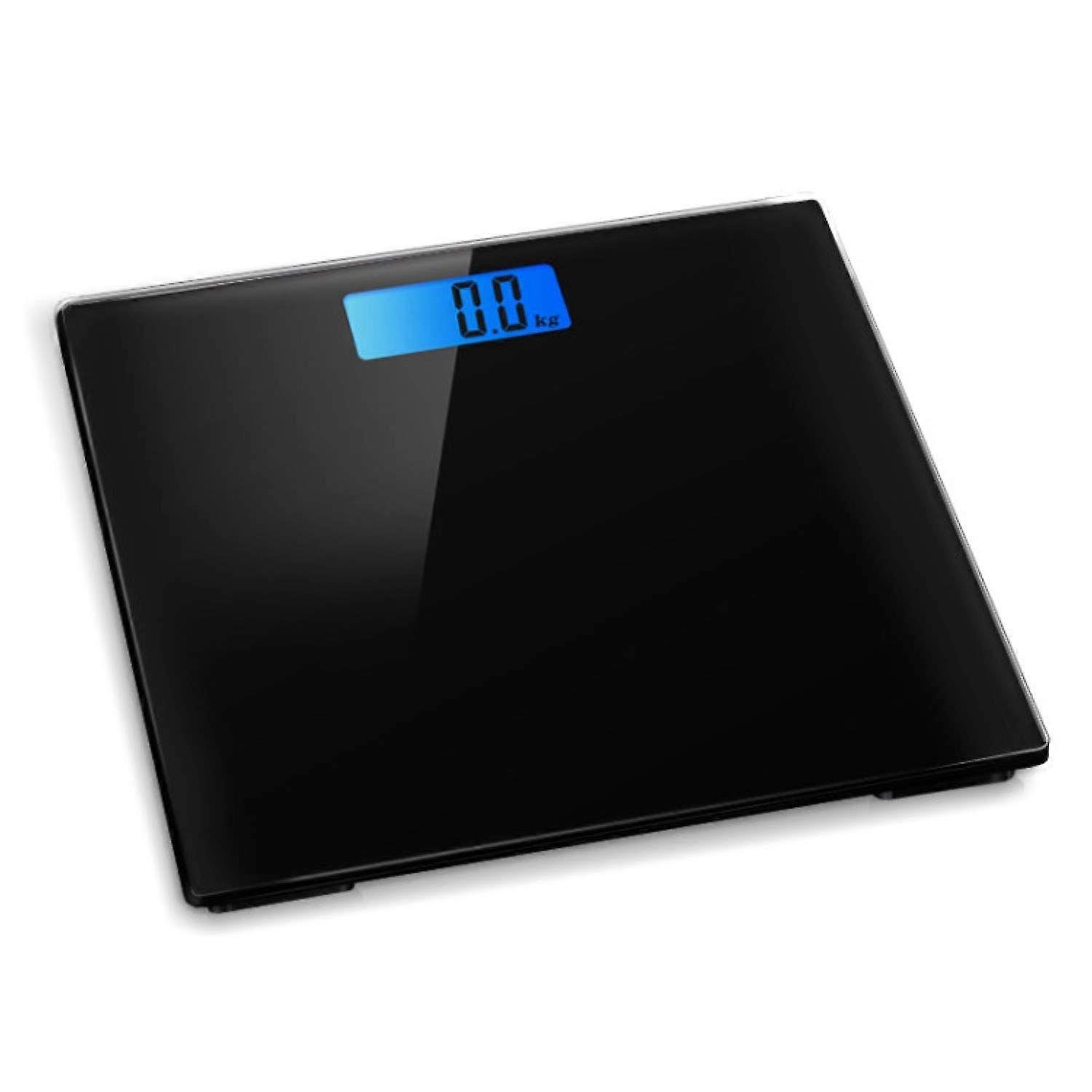 Electronic bathroom scale, 180 kg maximum capacity, black backlit digital display