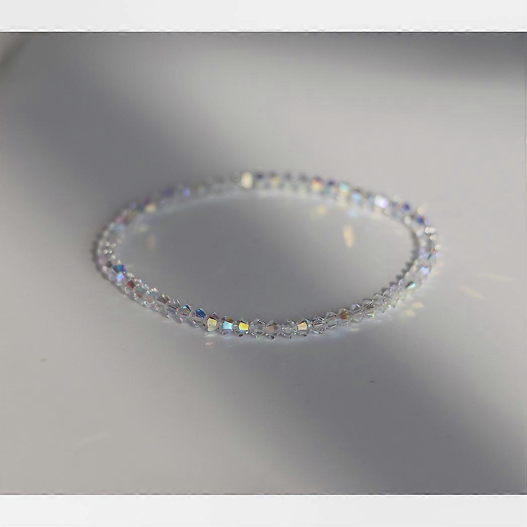 Simple Shiny Transparent White Crystal Bracelet