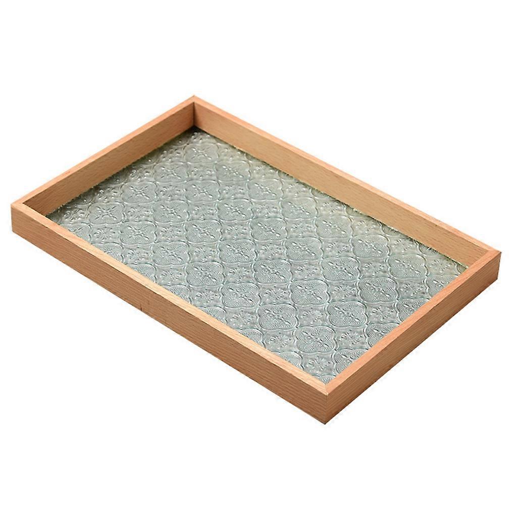 Rectangular Breakfast Tray Embossed Glass Serving Tray Farmhouse Teas Tray