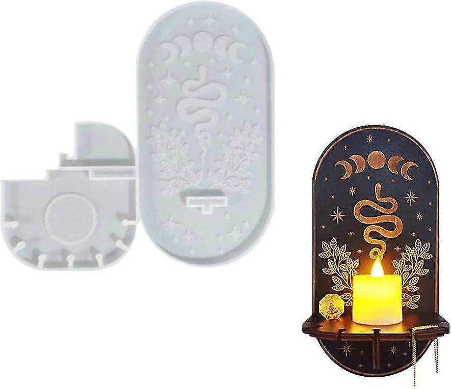 1 Set Resin Mold Wall Hanging Candle Holder Rack Snake Cat Moth Shaped Witchy 3d Uv Epoxy Resin Casting Tray Display Storage Mold