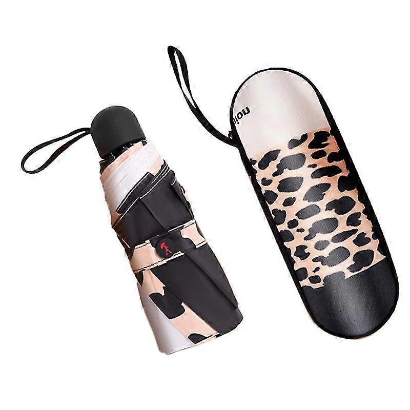 Sunscreen and Anti Ultraviolet Capsule 5 Folding Umbrella Compact and Convenient Sunshade (Stitchin