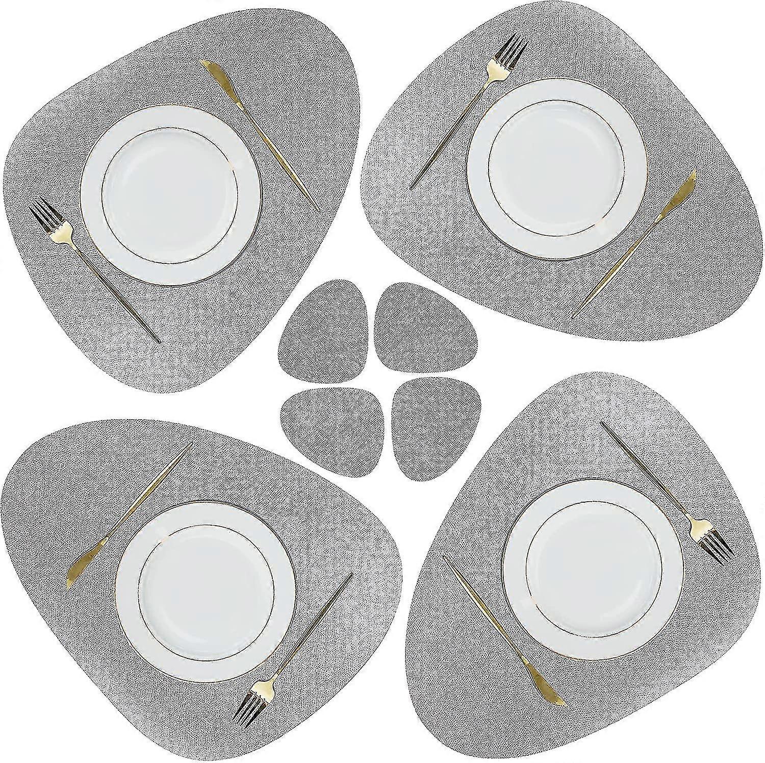 Leather Placemat Coaster Set, Waterproof