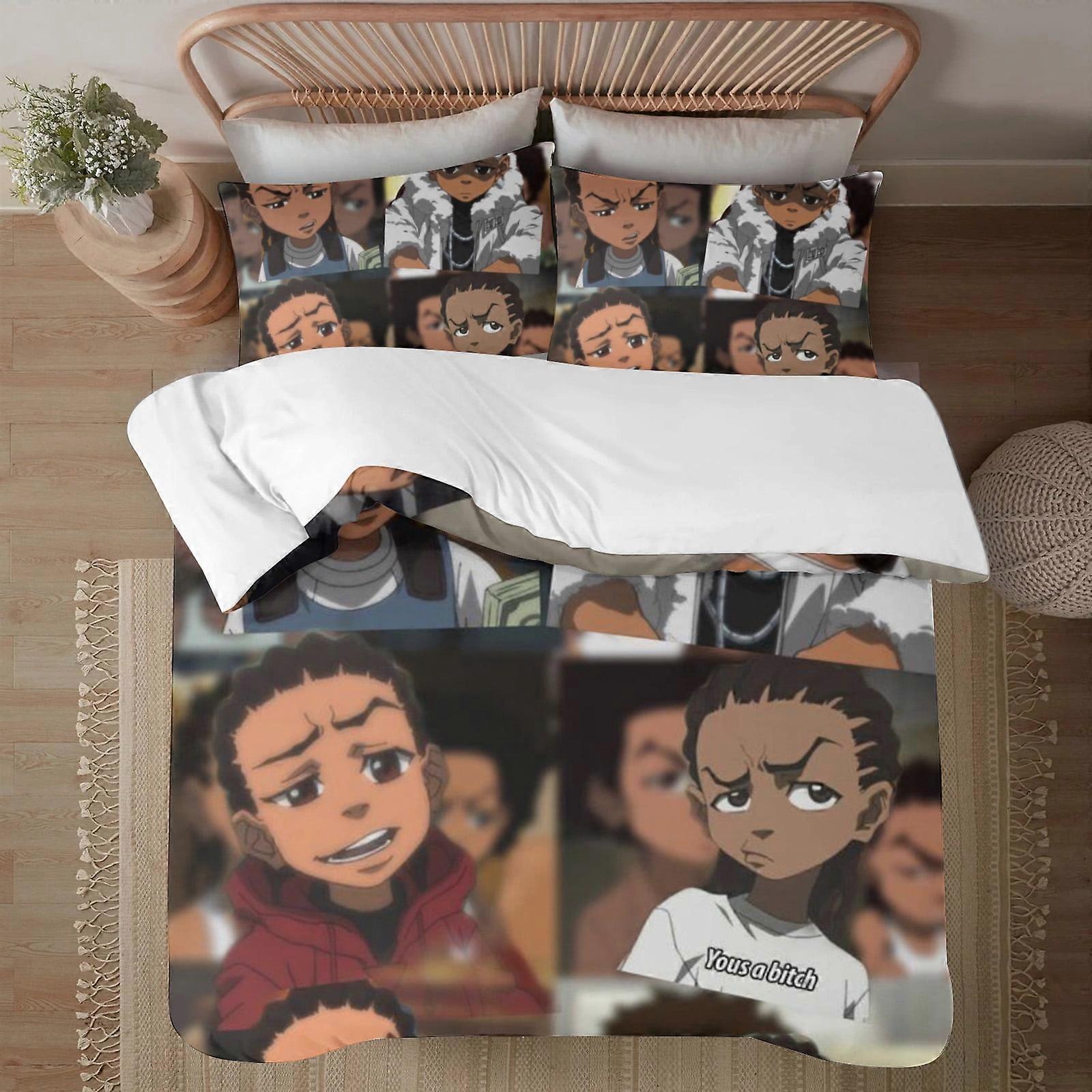 v6226 Lakan Sängkläder The Boondocks 3-delat sängkläder1 påslakan +2 örngott för barn pojkar flickor vuxen tecknad film varm söt mode semester pr