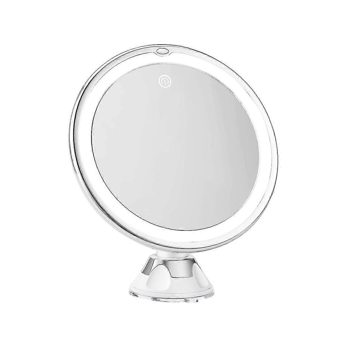 Magnifying Mirror-10x Magnify With Lights And Suction Cups&easy Install 360 Swivel Dual-use Rechar